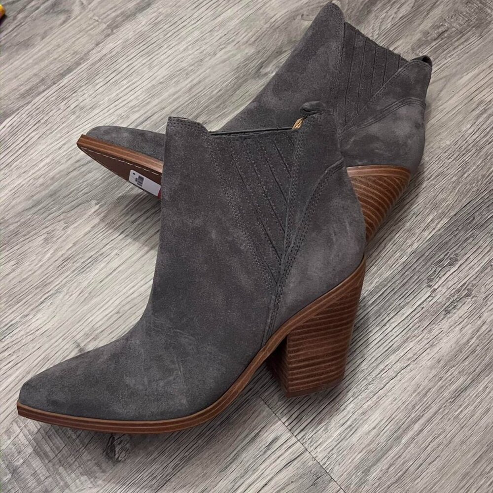 Marc Fisher LTD Women's Size 9 Gadri Grey Suede Leather Western Ankle Booties